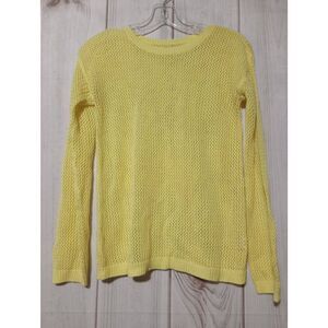 Children's Place Sweater Girls 14 Yellow Crew Neck Open Weave‎